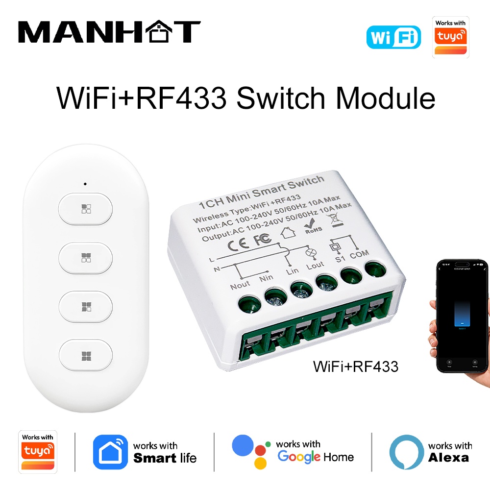 Diy Automation - Tuya WIFI 10A Akıllı Işık Anahtarları