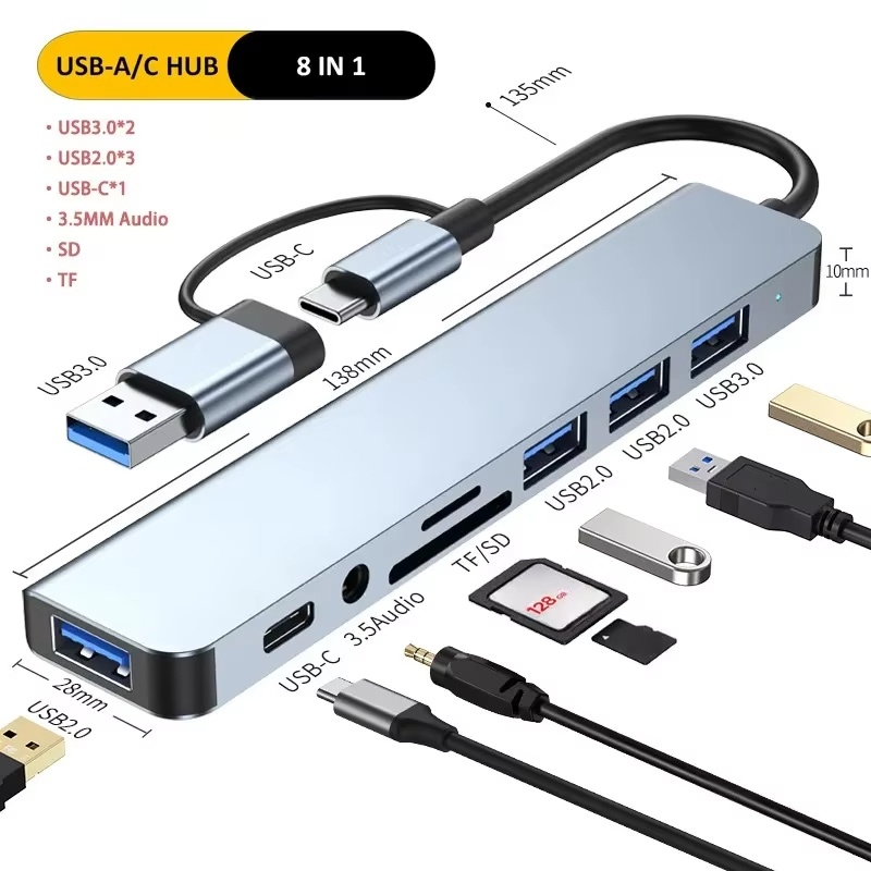 Home Assistant Sd - Tip C Hub USB Çoklayıcı 8'i