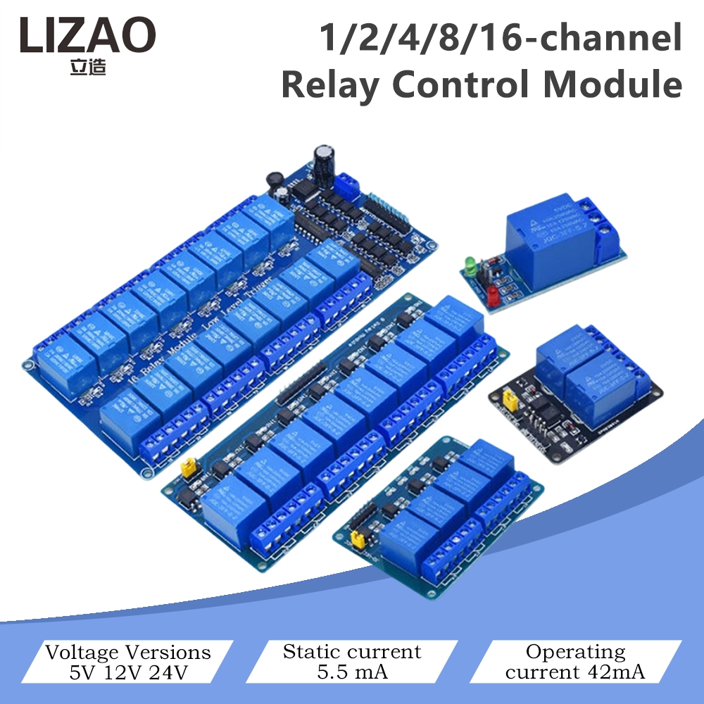 Home Automation Diy Projects - 5V/12V/24V 1/2/4/8/16 Kanallı Röle Kontrol Modülü,